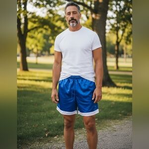 Danskin Now Blue and White Athletic Shorts Size XL